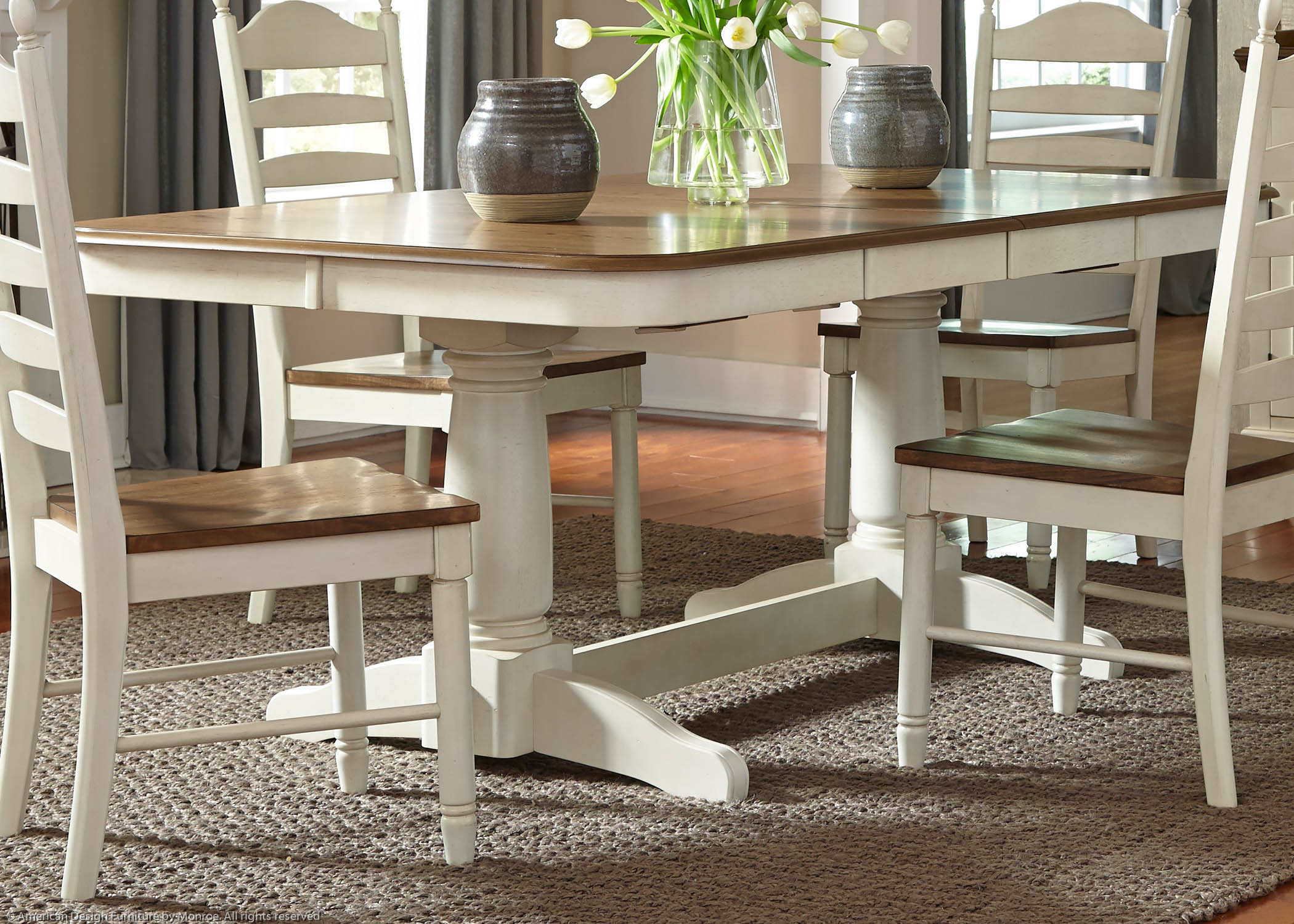 Enfield Casual Table Pic 2 (Heading Double Pedestal Table)